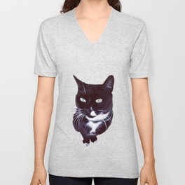 cat V Neck T Shirt