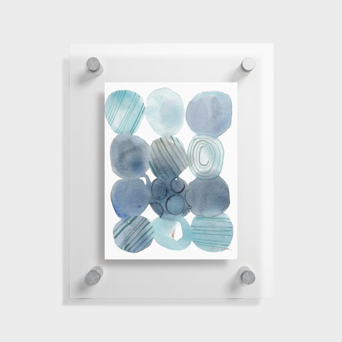 Abstract Watercolor Stones Floating Acrylic Print