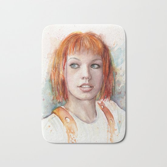 Leeloo Portrait Fifth Element Art Bath Mat