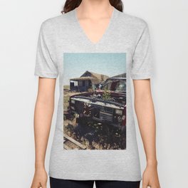 Red Truck - Utah Ghost Town V Neck T Shirt