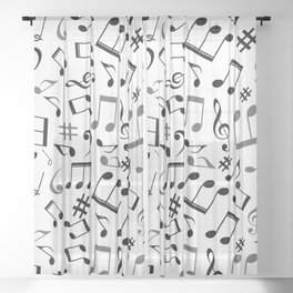 Music Note Mashup Sheer Curtain