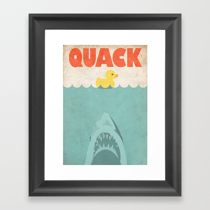 Jaws Rubber Duck Framed Art Print
