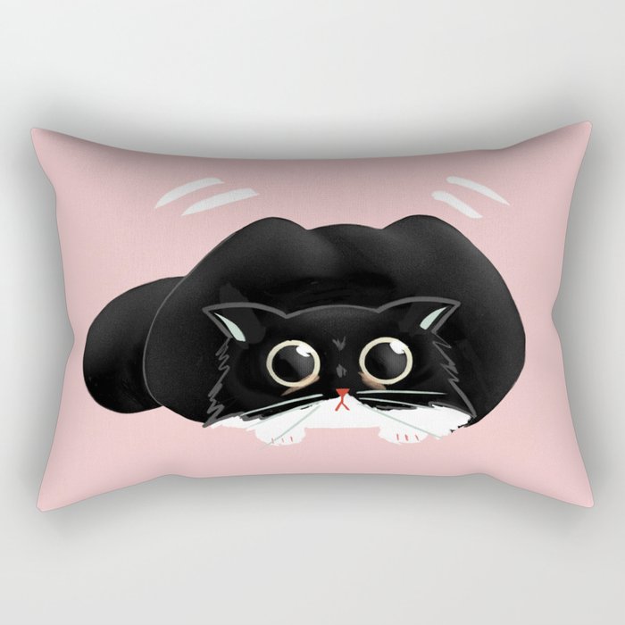 Sneaky cat Rectangular Pillow