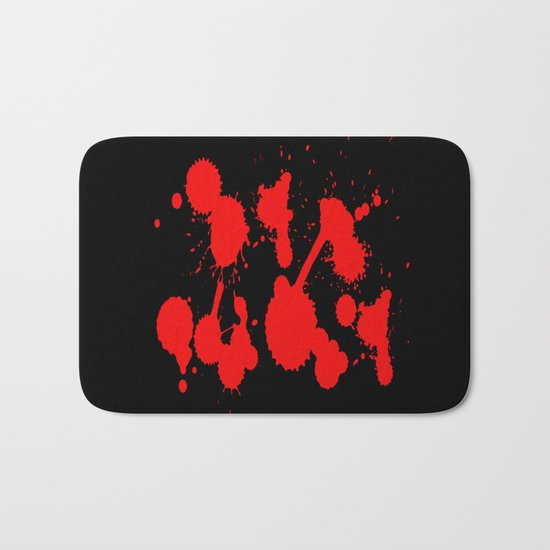 blood stains splatter on black Bath Mat