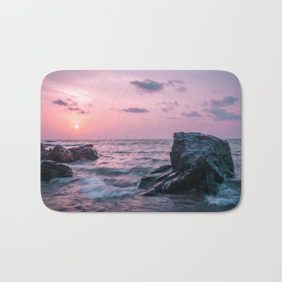 Ocean landscape at sunset Bath Mat