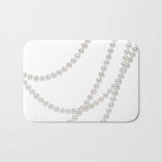 White Pearls Bath Mat