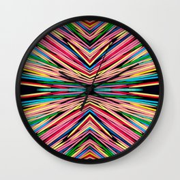 Toothpick Fusion Abstract Pattern Landscape Wall Clock