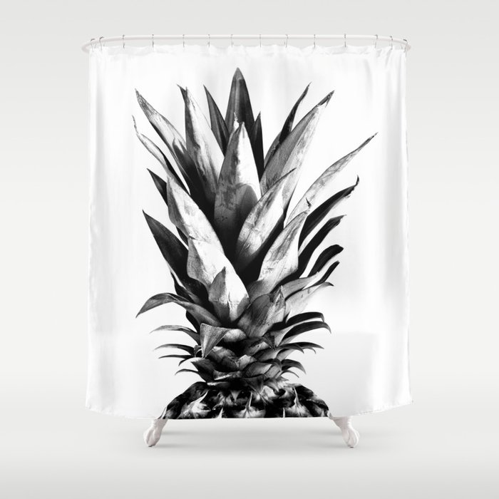 Pineapple Black & White Dream #1 #tropical #fruit #decor #art #society6 Shower Curtain