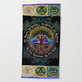 Beautiful tree of life gift for tree of life lover bedding decor idea Beach Towel