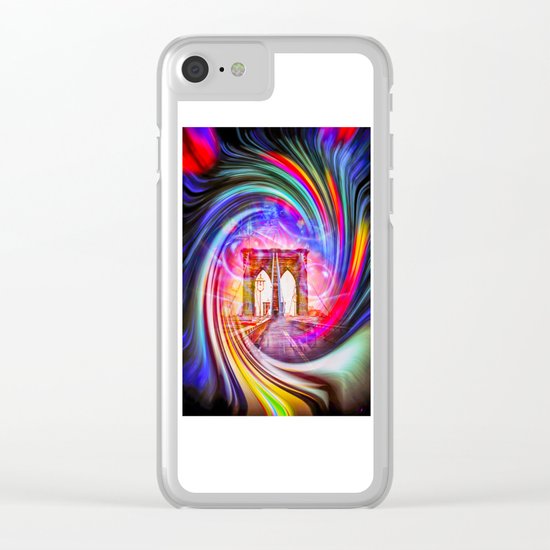 New York Brooklyn Bridge Clear iPhone Case