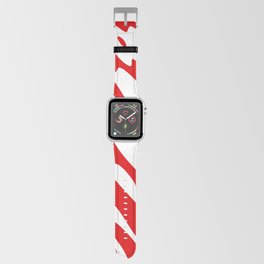 Red and White Liquid Candy Cane Stripes Abstract Vector Design Apple Watch Band