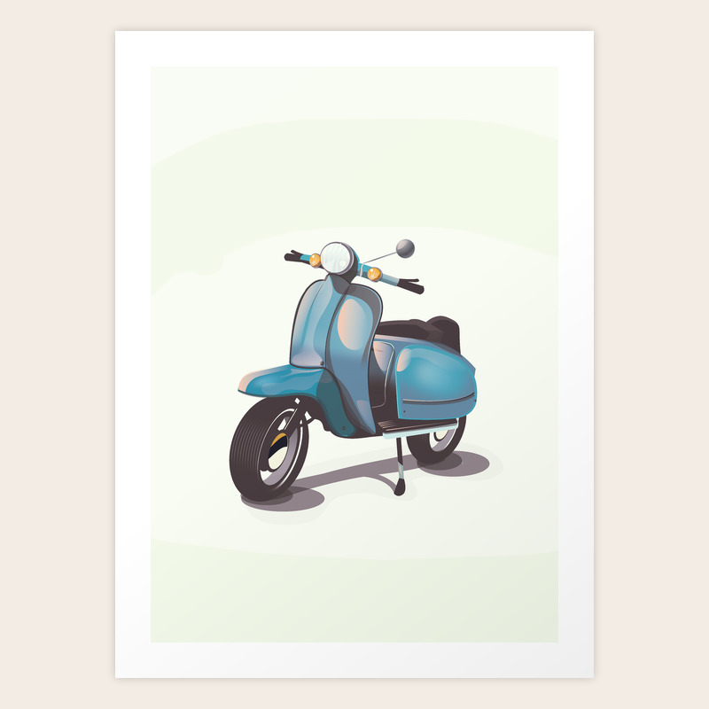 Vintage Scooter Art Print By Nicholasgreen Society6