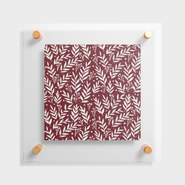 Festive branches - burgundy Floating Acrylic Print