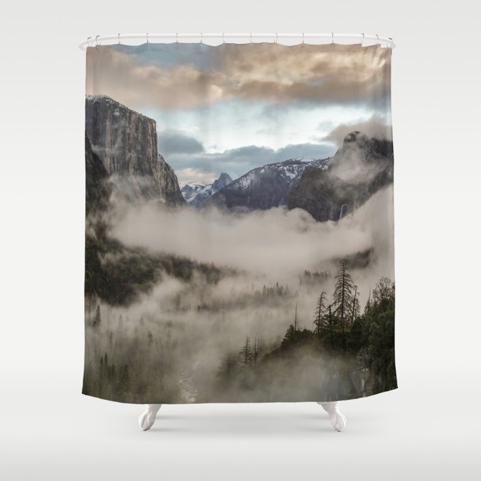 Yosemite Clouds And Fog Shower Curtain