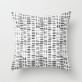 Abstract rectangles - black and white Throw Pillow