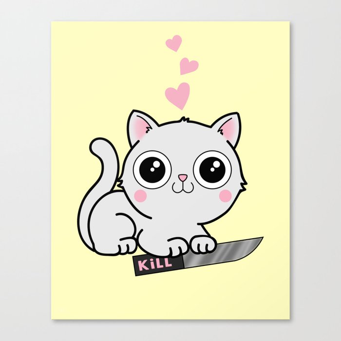 Kitty Hearts Kill - Cats Love Plotting Canvas Print