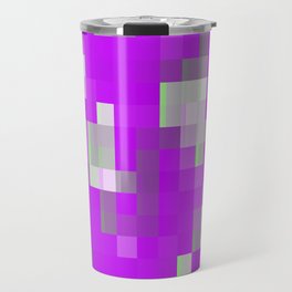 geometric pixel square pattern abstract background in purple Travel Mug