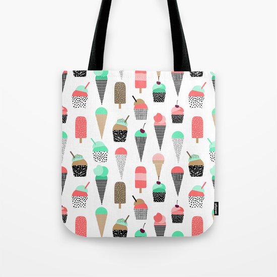 Ice Cream - Summer fresh modern minimal print pattern design gifts for college Tote Bag