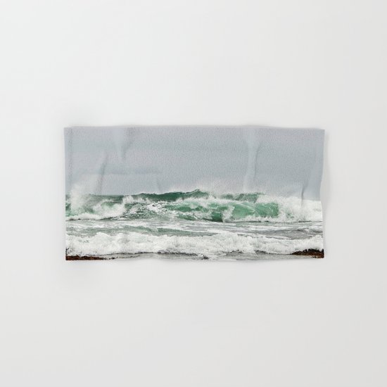 Explosive Green Surf of the St-Lawrence Hand & Bath Towel
