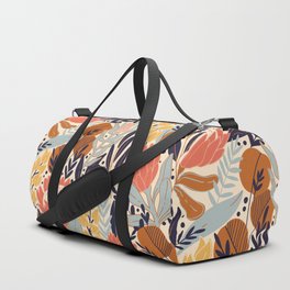 Protea and eucalyptus leaves pattern. Seamless motif. Vintage illustration Duffle Bag