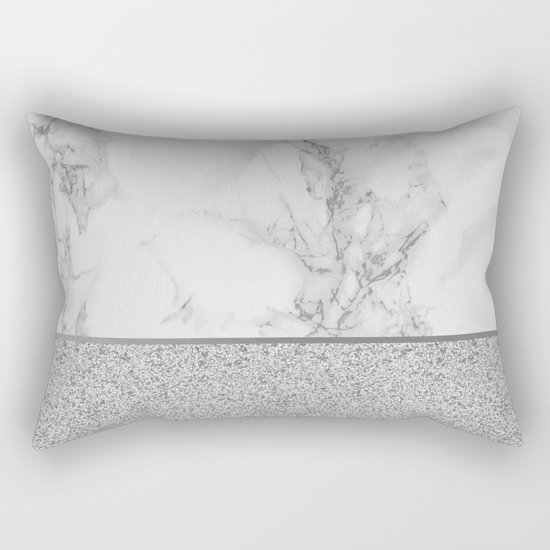 Marble + Glitter #1 Rectangular Pillow