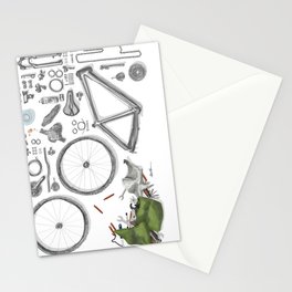 a bike's flatlay Stationery Cards
