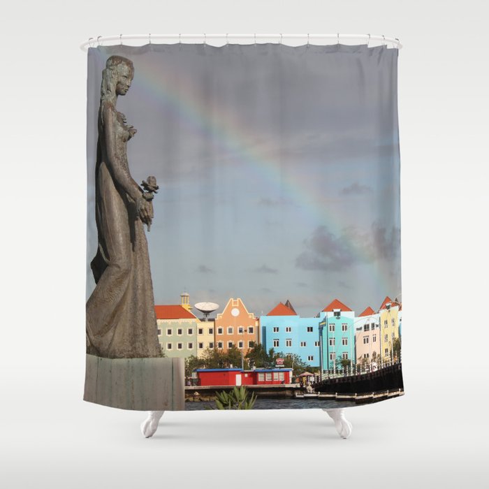 Rainbow over Willemstad Curaçao Shower Curtain by Christine aka stine1 on Society6