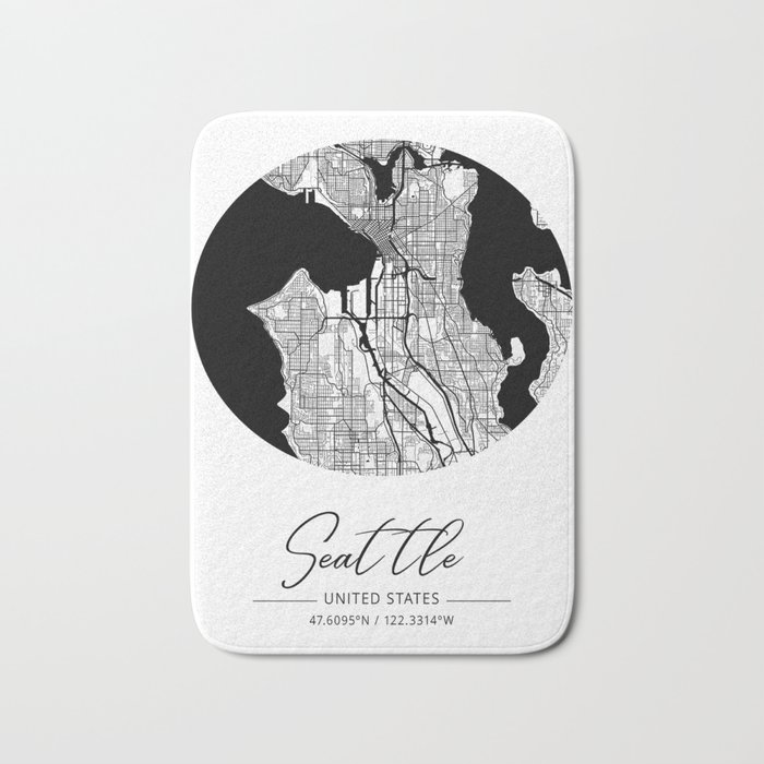 Seattle map coordinates Bath Mat