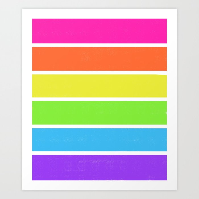 Bright Rainbow Stripes  Art Print