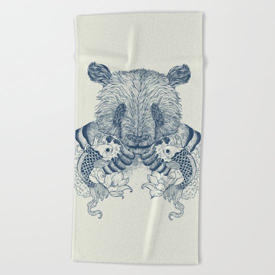 Panda Tattoo Beach Towel