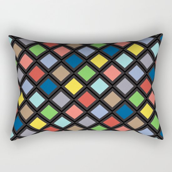 Colorful Geometric Pattern IV Rectangular Pillow