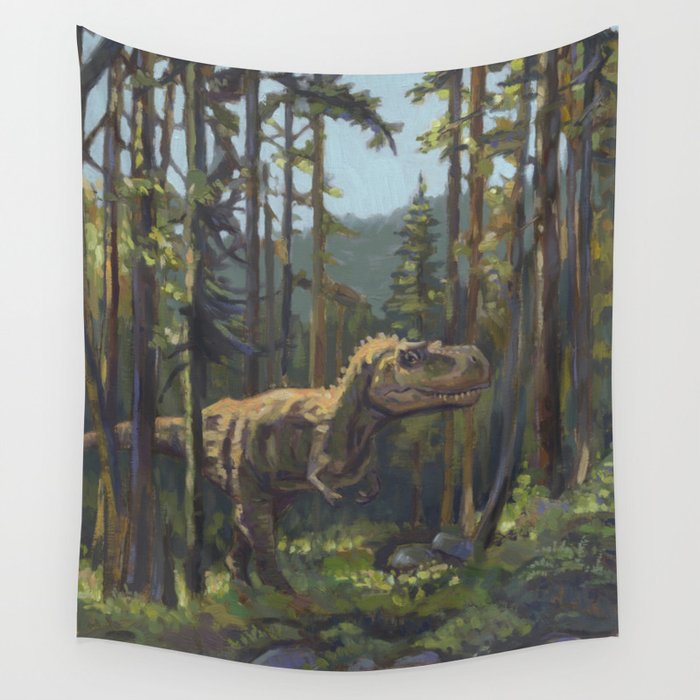 Hunt T Rex Dinosaur Painting By Frank Joseph Wall Tapestry By