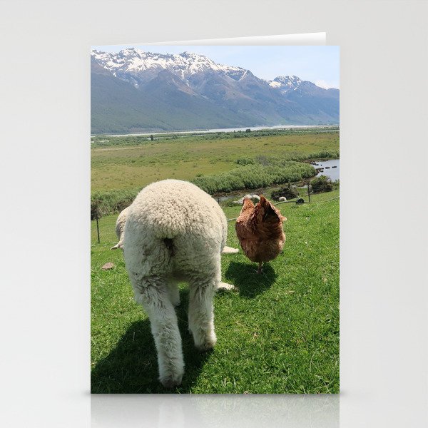 Buddies (Photograph of Lamb and Chicken) Stationery Cards
