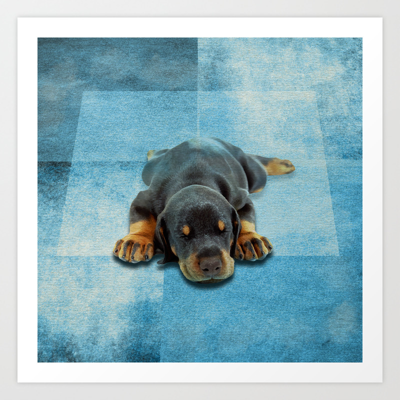 Dobermann Puppy Doberman Pinscher Art Print By K9printart Society6