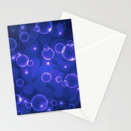 BUBBLES IN DARK BLUE. Stationery Card