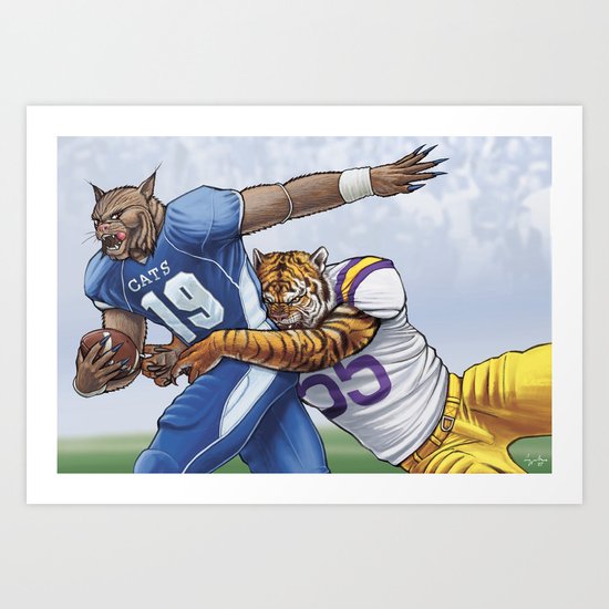 Wildcats versus Tigers Art Print