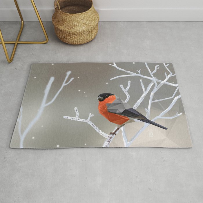 Safe transitions! // (polygonal bull-finch) Rug