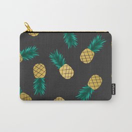 Golden Pineapple Pattern - Charcoal Carry-All Pouch