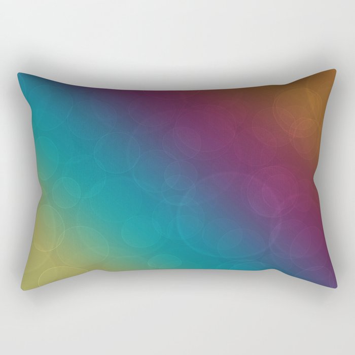 Bohek Bubbles on Rainbow of Color - Ombre multi Colored Spheres Rectangular Pillow