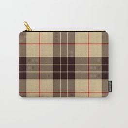 Tan Tartan with Black and Red Stripes Carry-All Pouch