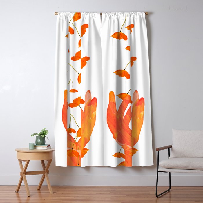 Wonderful Poppy Flowers Orange Coral Color White Background Decor