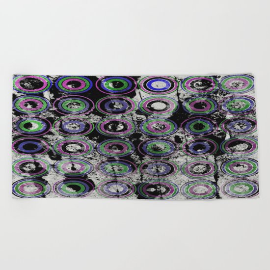 Urban Rings Pattern III - Textured Abstract Beach Towel