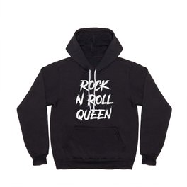 Rock and Roll Queen Typography White Hoody