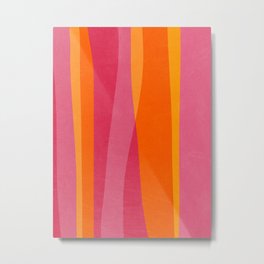 Orange Hot Pink Yellow Bright Modern Artwork Metal Print | Brightcolors, Bright, Fuchsia, Graphic Design, Artwork, Modern, Colorful, Mcm, Pop6070, Pink 