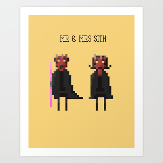 Mr & Mrs Sith Art Print