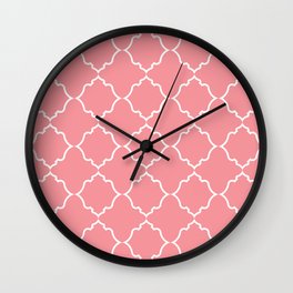 Moroccan White and Coral Wall Clock