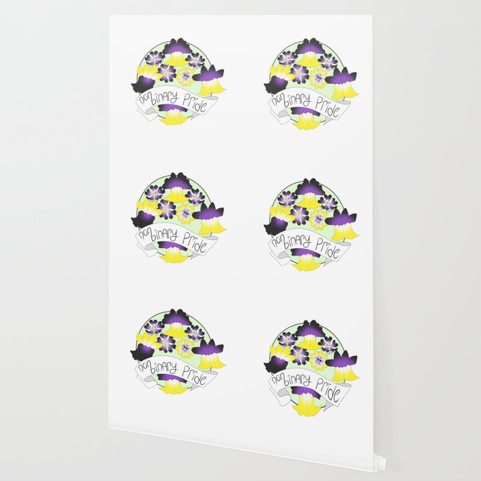 Non-Binary Pride Flowers Wallpaper by metalwing15 | Society6
