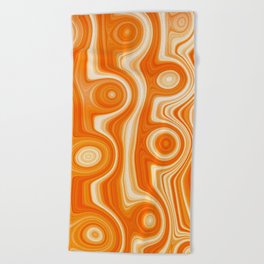 Orange Liquid Swirl Retro Cute Minimalist  Beach Towel