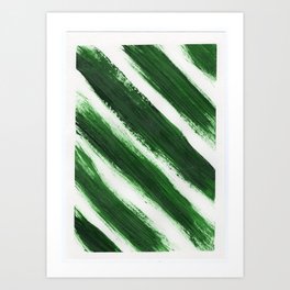 SC Green and White Stripes V Art Print