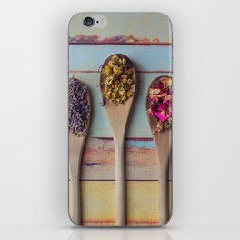 Three Beauties, Floral and Wooden Spoon iPhone Skin